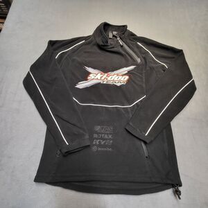 Ski Doo Fleece Pullover Mens S Black Long Sleeve Quarter Zip Racing Snowmobile